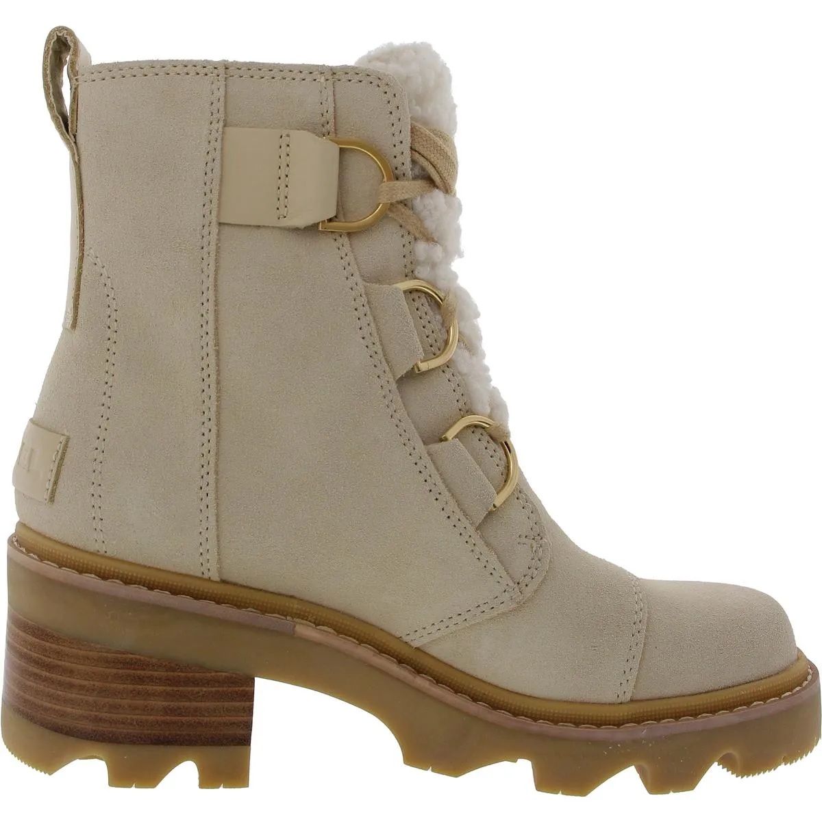 Womens Lace-Up Faux Leather Combat & Lace-Up Boots