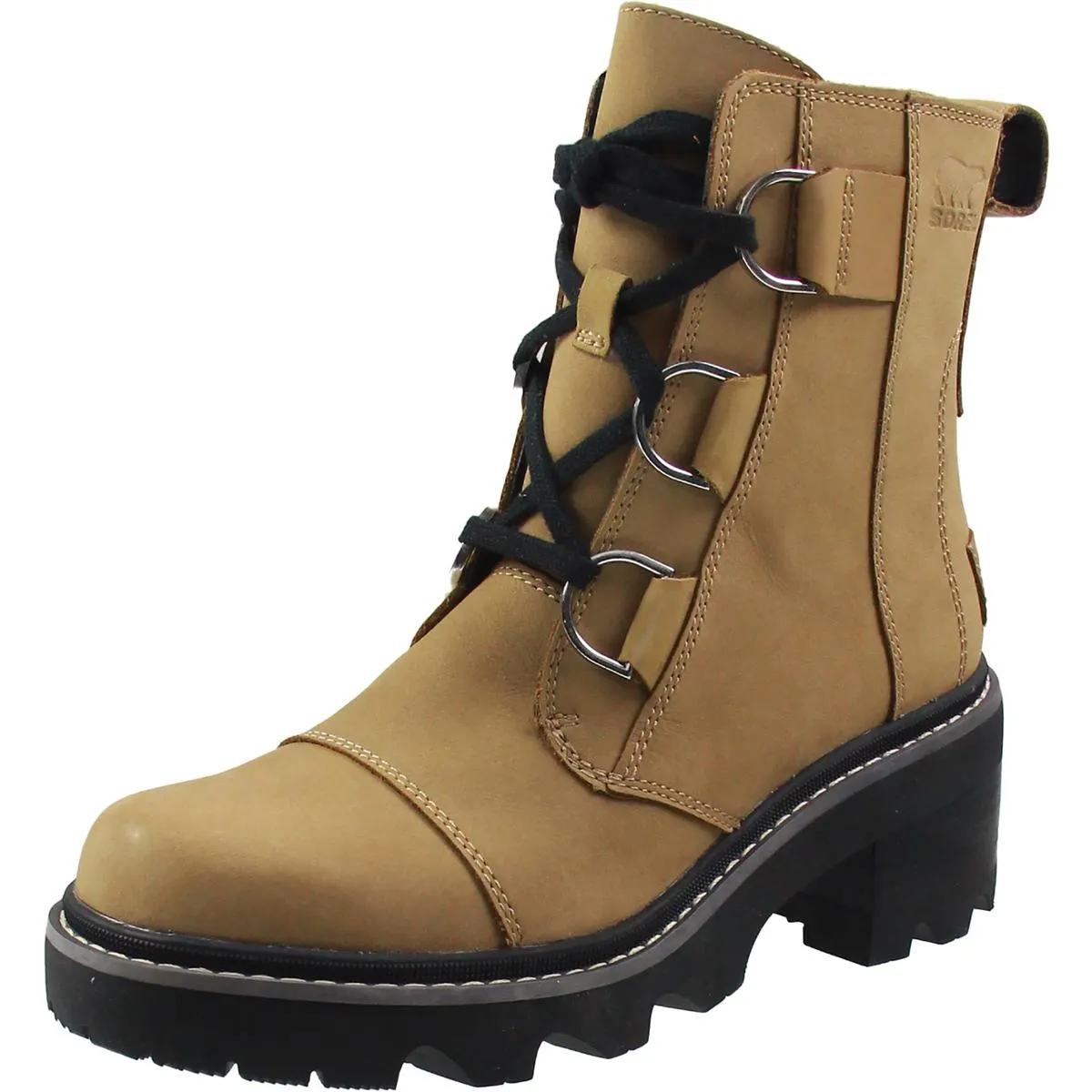 Womens Lace-Up Faux Leather Combat & Lace-Up Boots