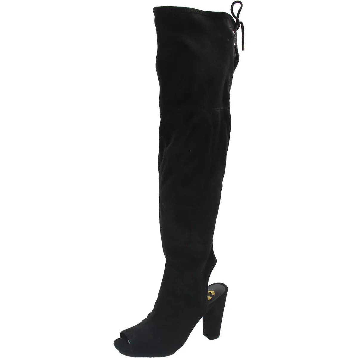 Womens Lace-Up Faux Suede Over-The-Knee Boots