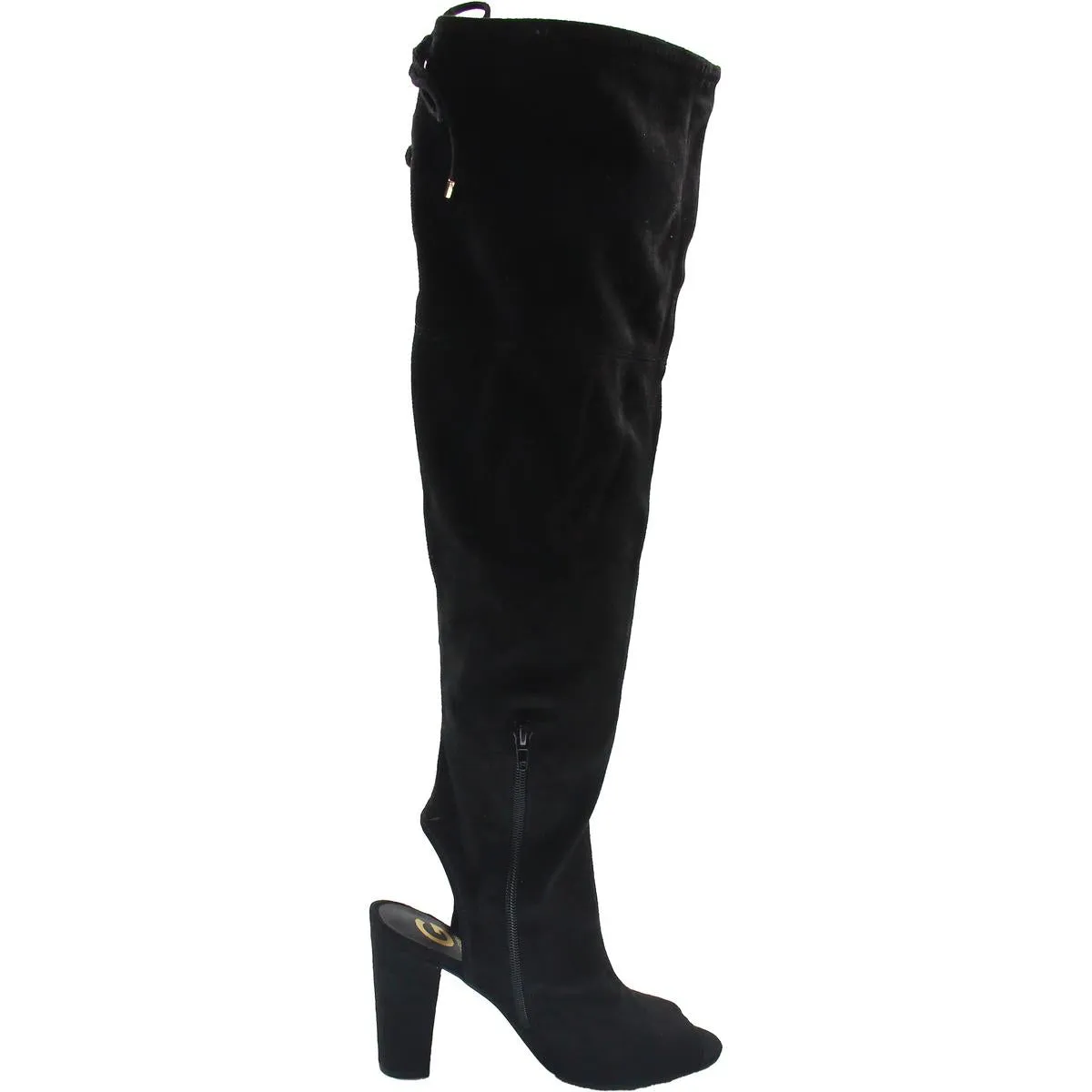 Womens Lace-Up Faux Suede Over-The-Knee Boots