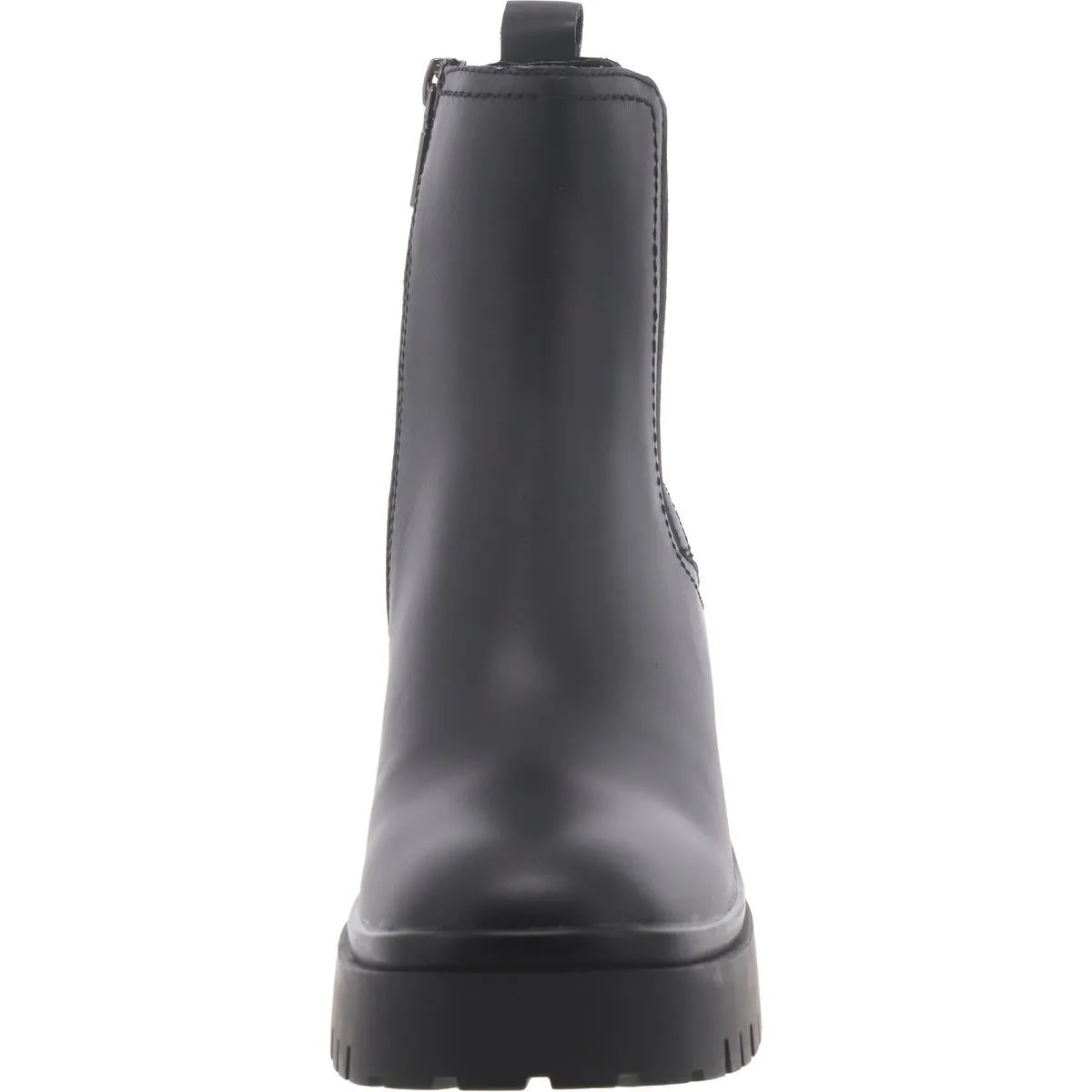 Womens Leather Lugged Sole Ankle Boots