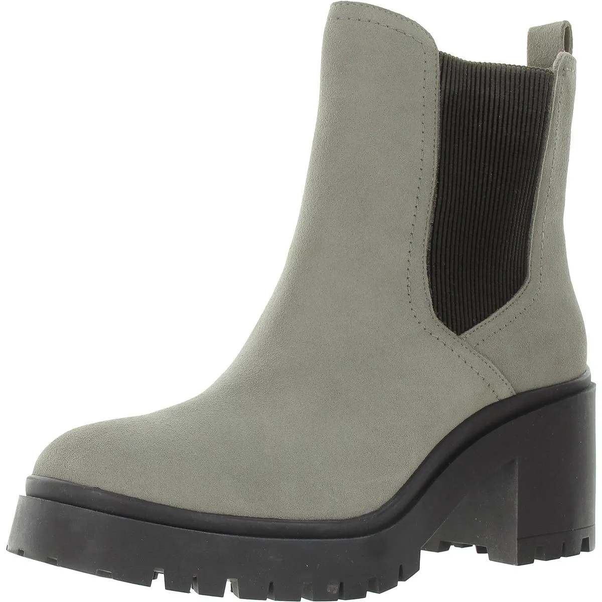 Womens Leather Lugged Sole Ankle Boots