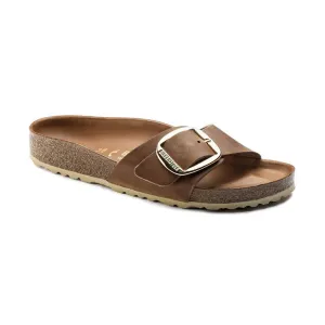 Women's Madrid Big Buckle Narrow Cognac Oiled Leather