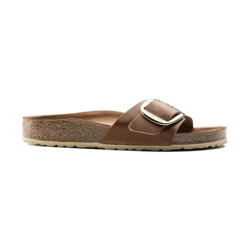Women's Madrid Big Buckle Narrow Cognac Oiled Leather