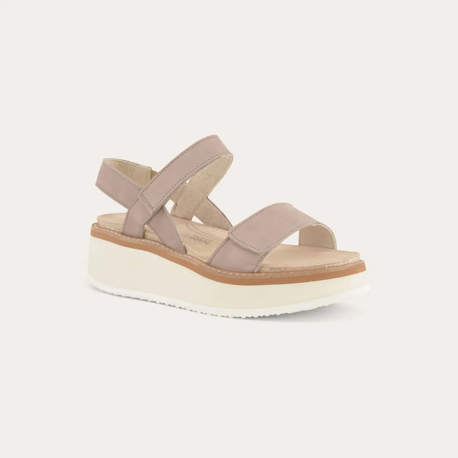 Women's Meringue Wedge Sandal In Stone Nubuck