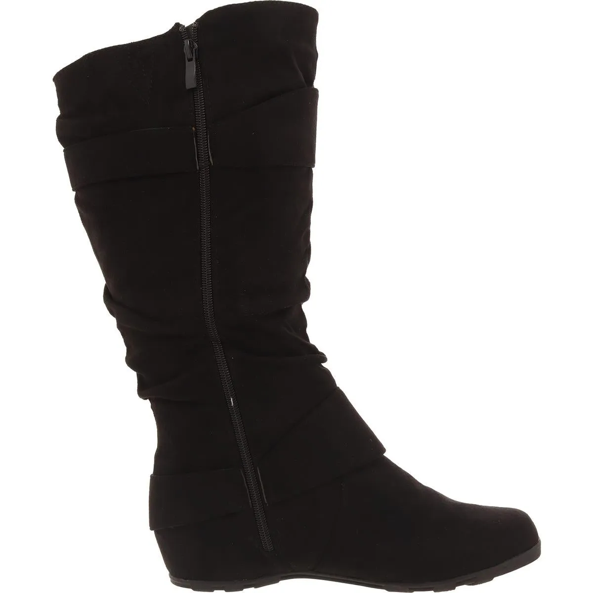 Womens Padded Insole Faux Suede Knee-High Boots