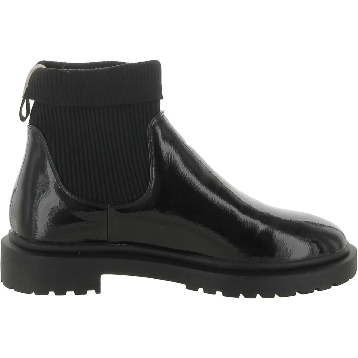 Womens Patent Chelsea Ankle Boots
