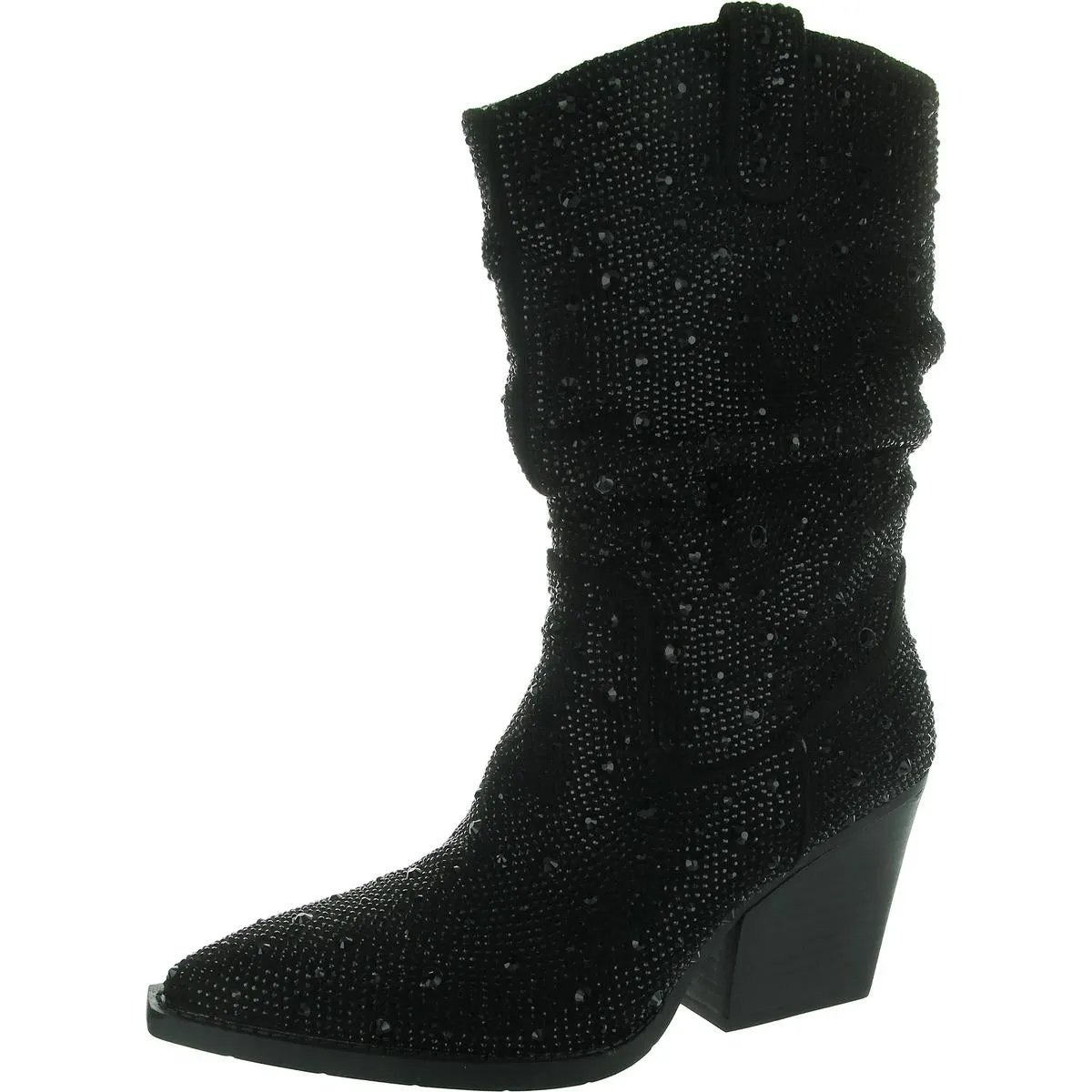 Womens Rhinestone Mid-Calf Boots