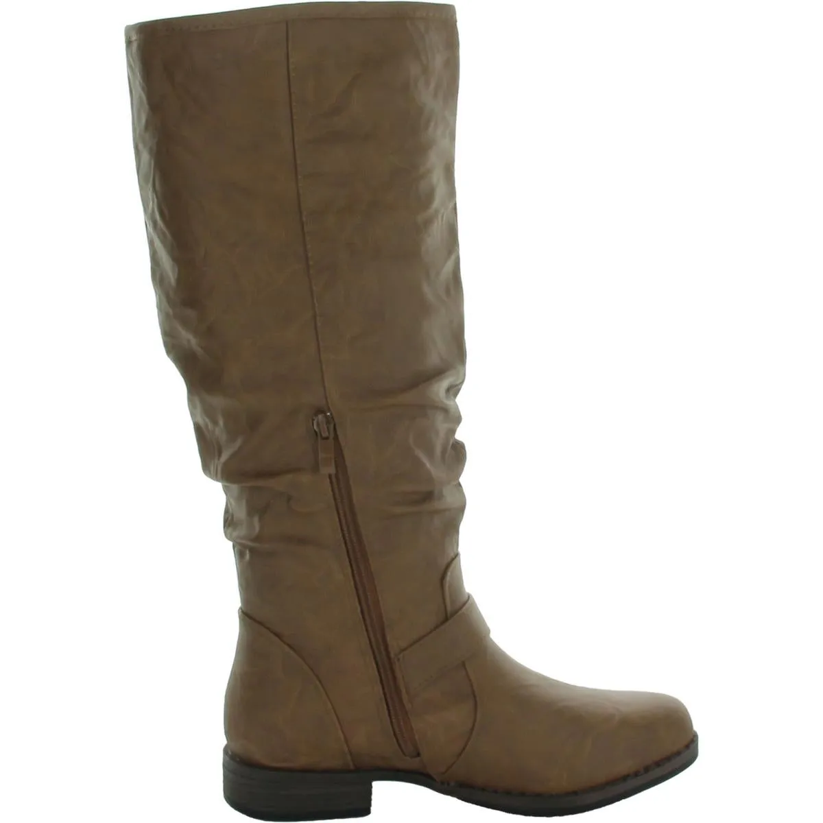 Womens Round Toe Pull On Knee-High Boots