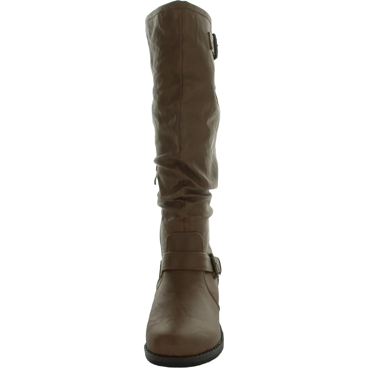 Womens Round Toe Pull On Knee-High Boots