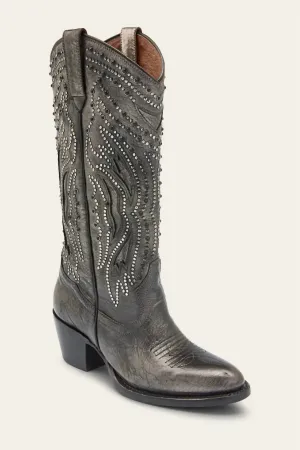 Women's Shelby Studded Boots In Dark Pewter