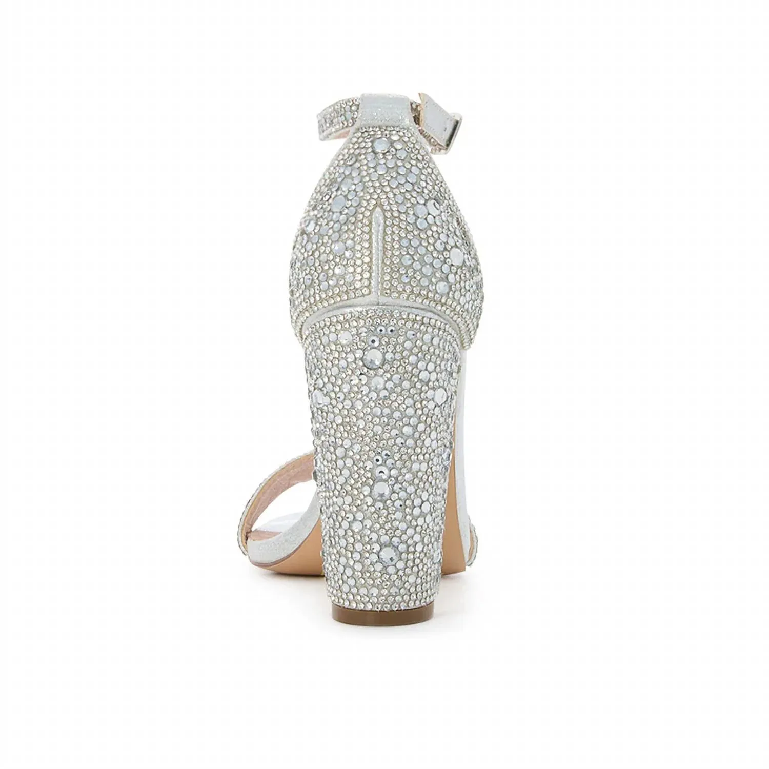 Women's Shimmer Mid Chunky Heel Sandals In Silver