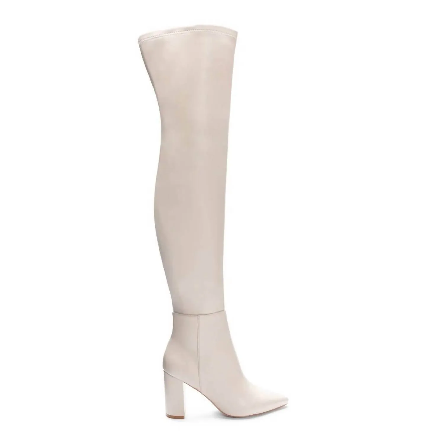 Women's Slim Fit Over The Knee Boots In Cream