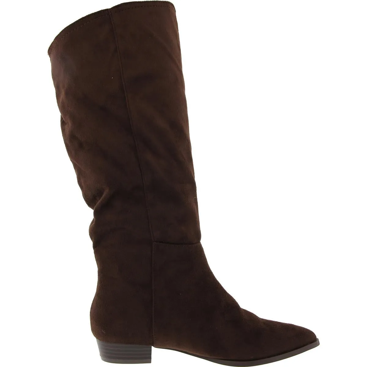 Womens Solid Faux Suede Knee-High Boots