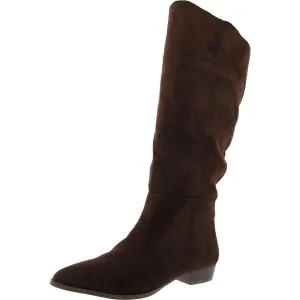 Womens Solid Faux Suede Knee-High Boots