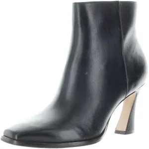 Womens Solid Leather Ankle Boots