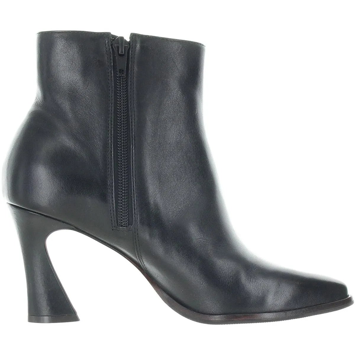 Womens Solid Leather Ankle Boots