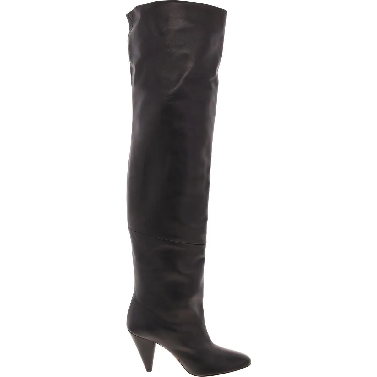 Womens Solid Leather Over-The-Knee Boots
