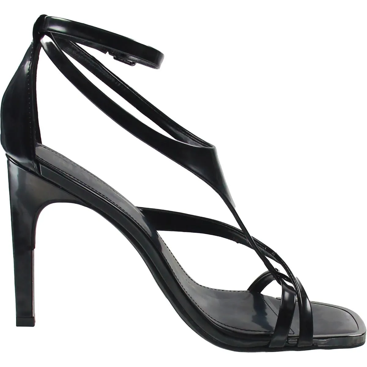 Womens Strappy Faux Leather Heels