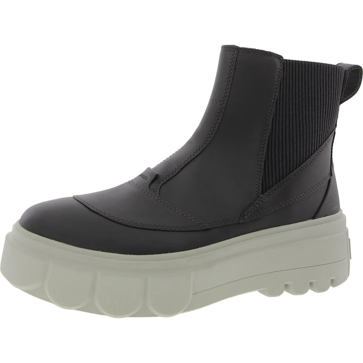 Womens Stretch Faux Leather Chelsea Boots