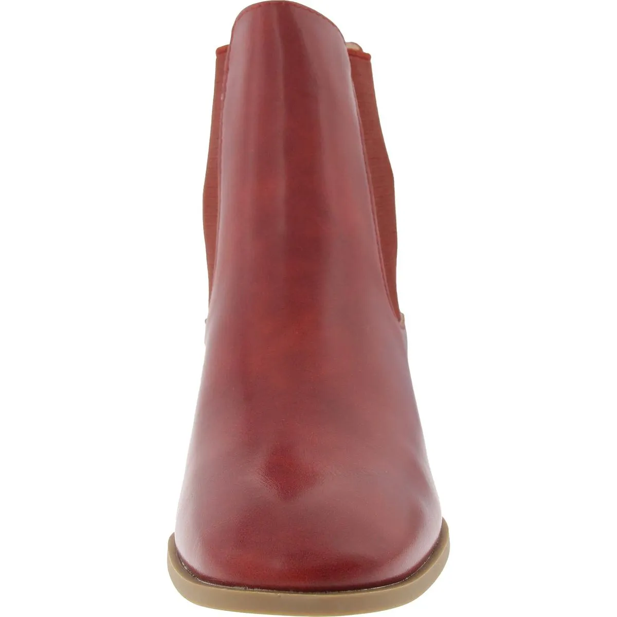 Womens Stretch Faux Leather Chelsea Boots