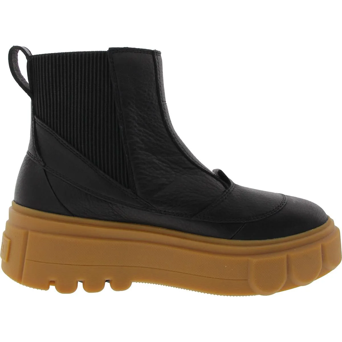 Womens Stretch Faux Leather Chelsea Boots