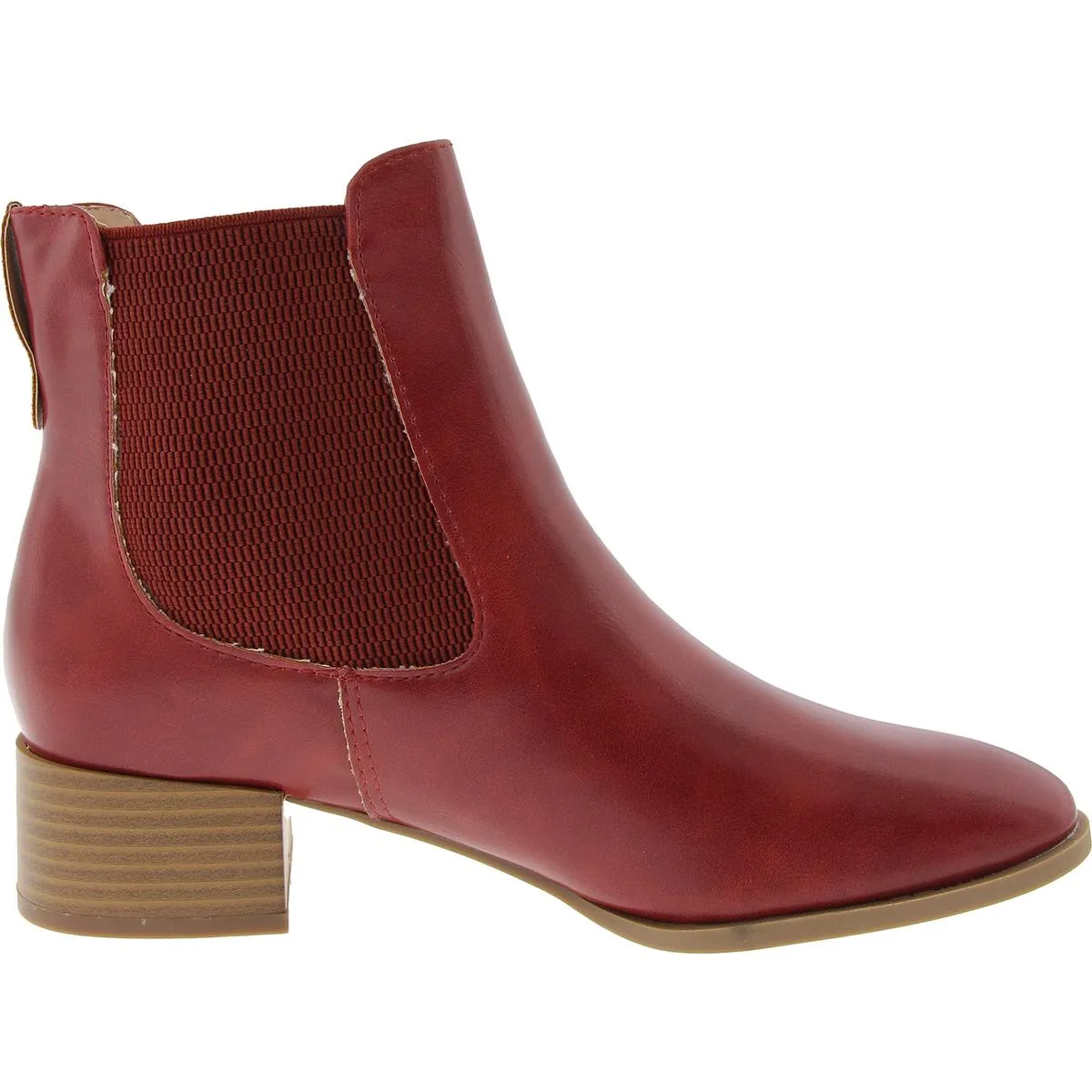 Womens Stretch Faux Leather Chelsea Boots