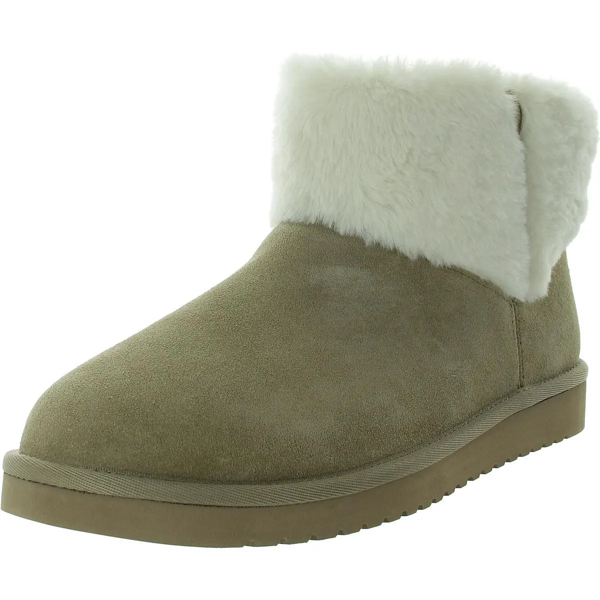 Womens Suede Faux Shearling Winter & Snow Boots