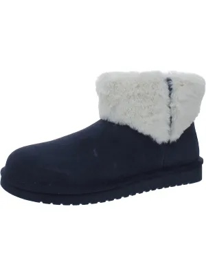 Womens Suede Faux Shearling Winter & Snow Boots