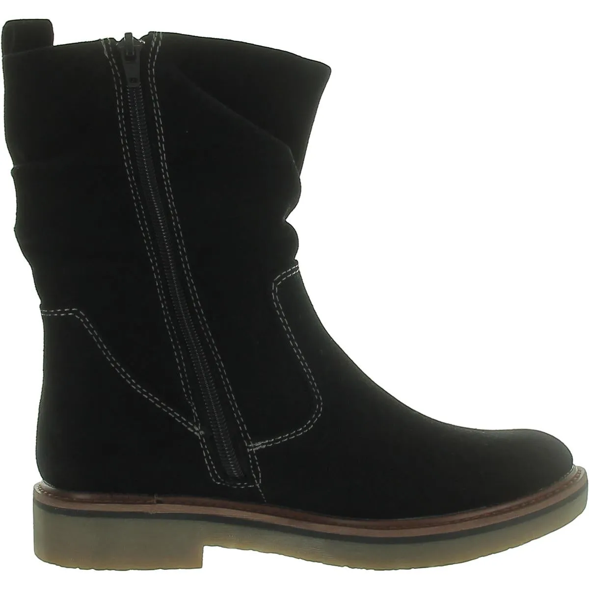 Womens Suede Slouchy Ankle Boots
