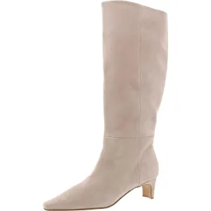 Womens Suede Square Toe Knee-High Boots