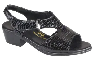 Women's Suntimer Heeled Sandal Wide In Black Croc