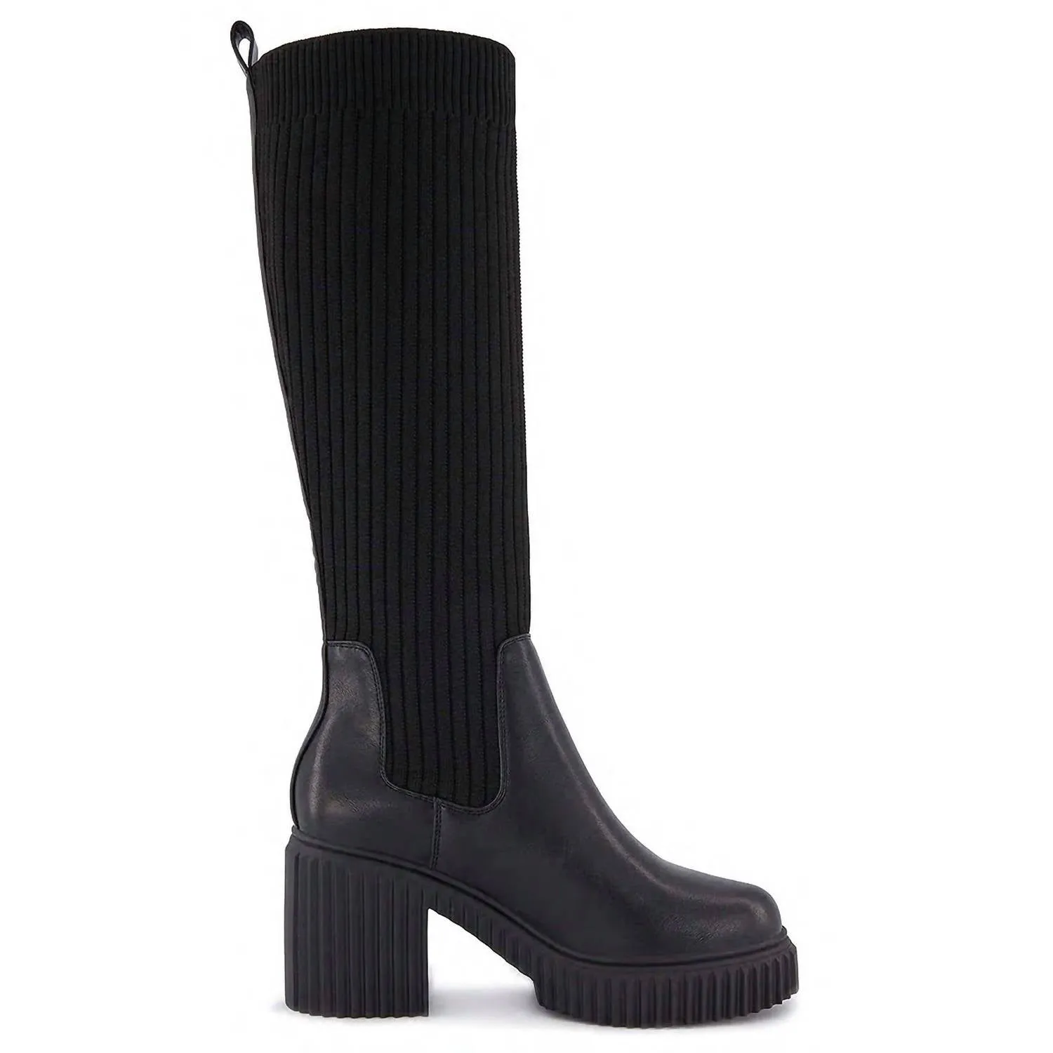 Women's Tall Sock Boots In Black