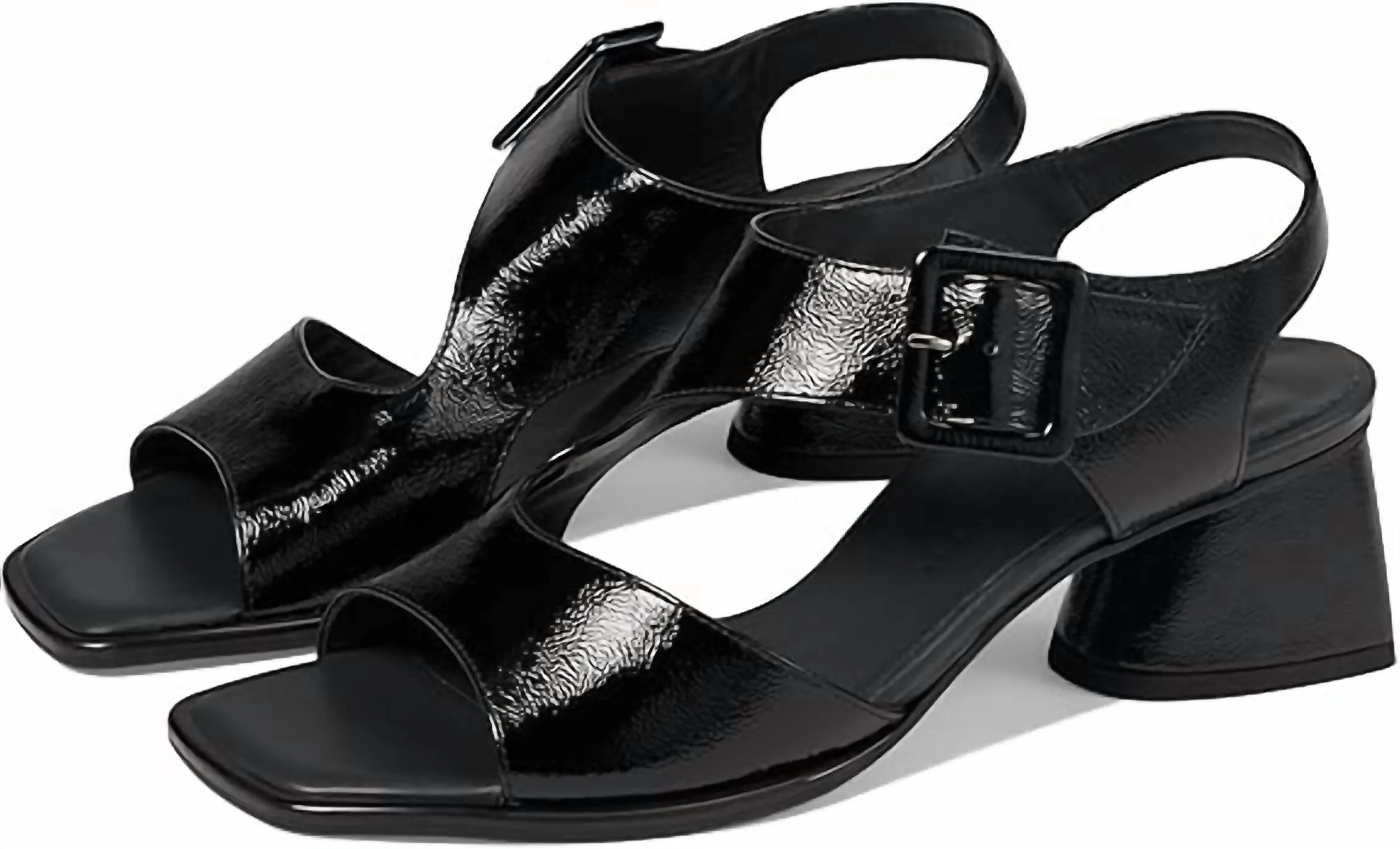 Women's Tanya Sandal In Black Crinkle Patent