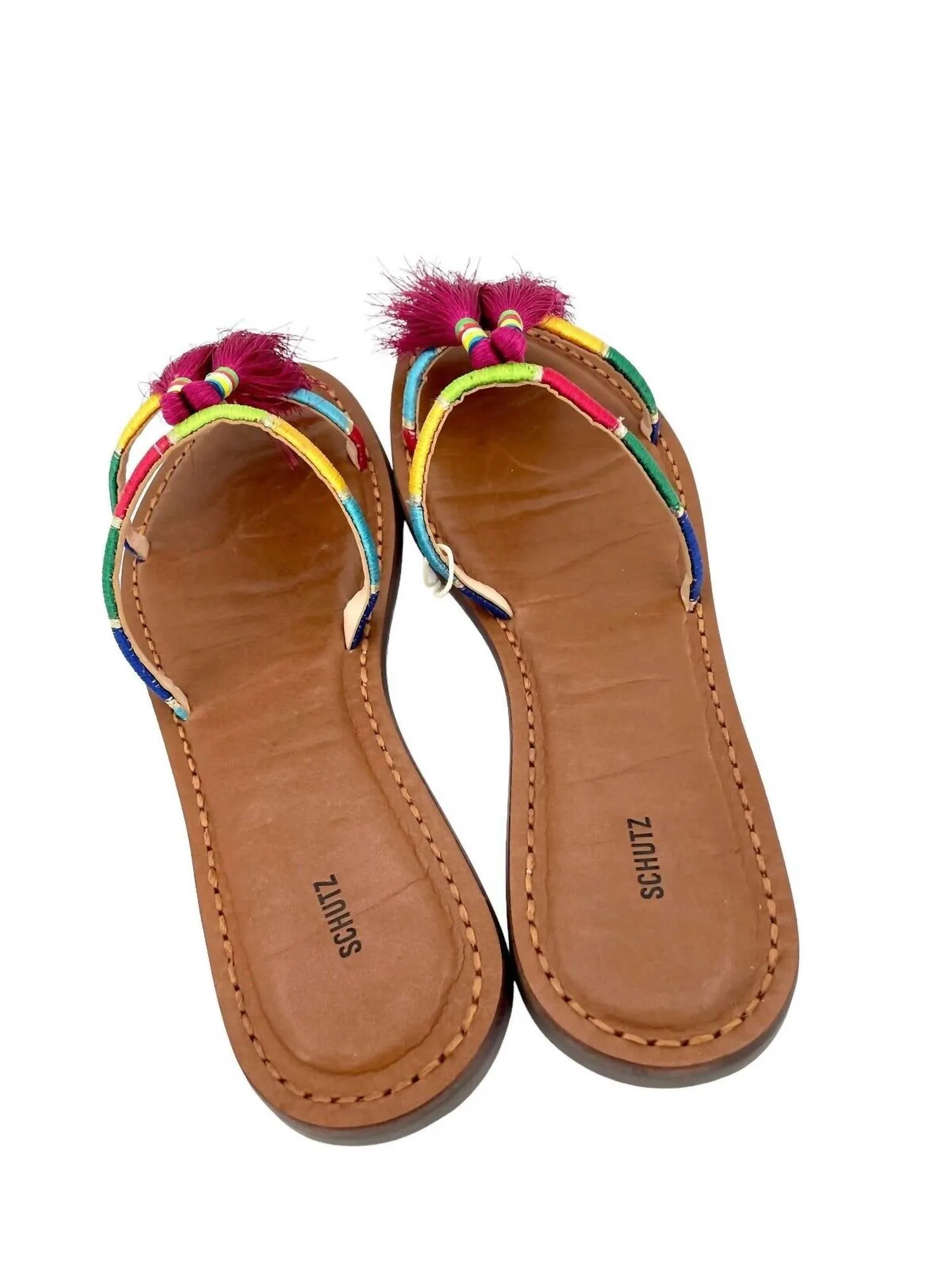 Women's Tassels Strappy Flat Sandal In Colorful