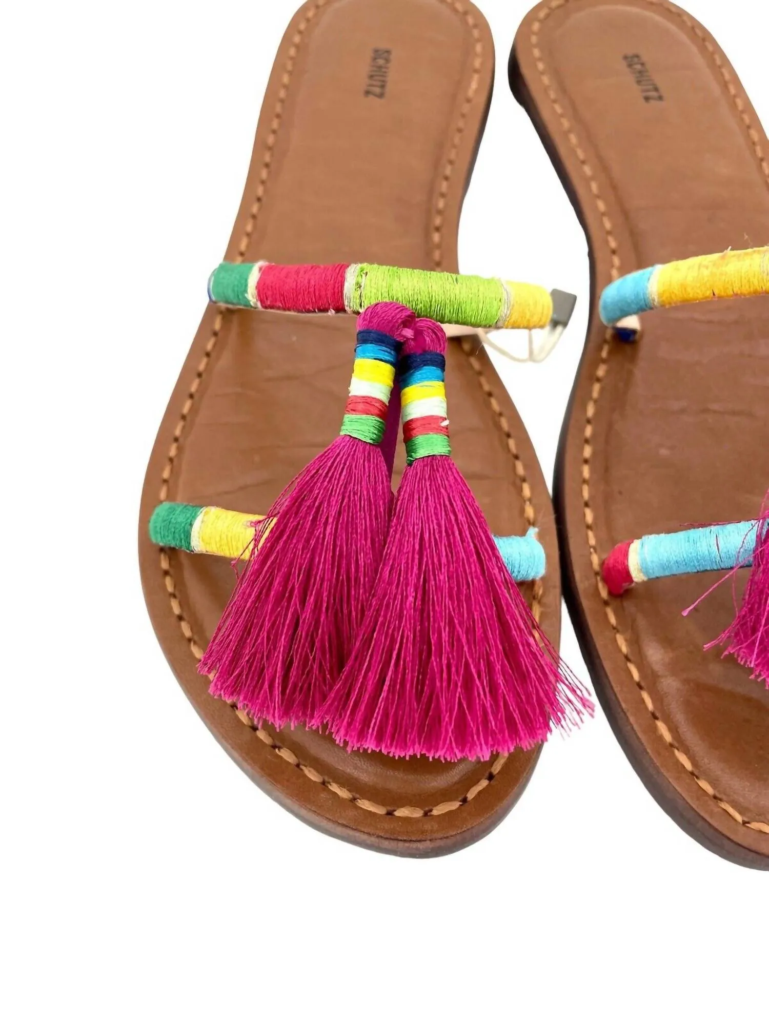 Women's Tassels Strappy Flat Sandal In Colorful