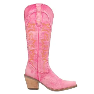 Women's Texas Tornado 15" Denim Boot In Pink