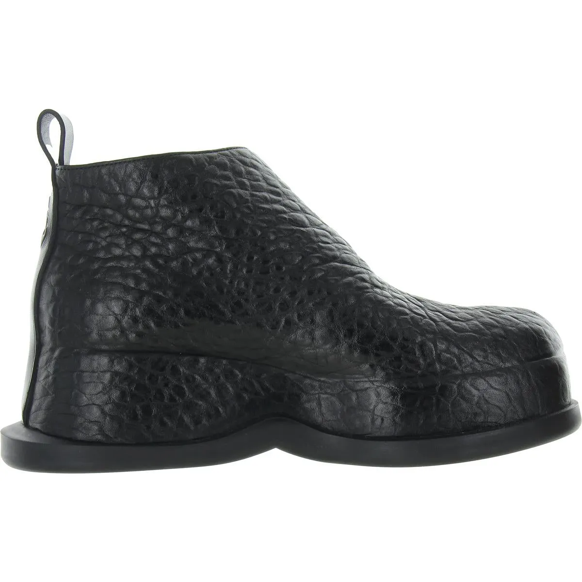Womens Textured Leather Ankle Boots