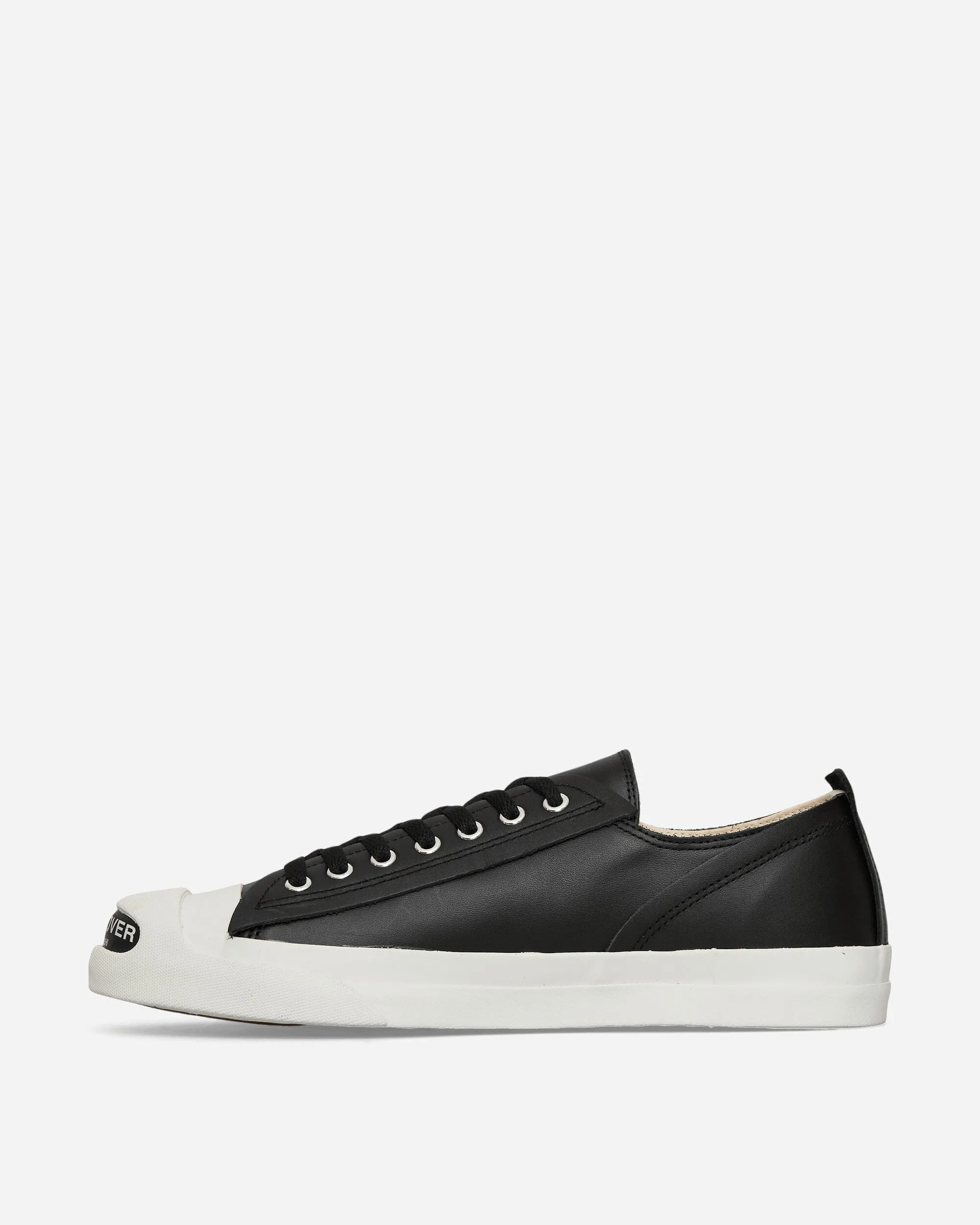 Women's Toe Logo Leather Sneakers Black