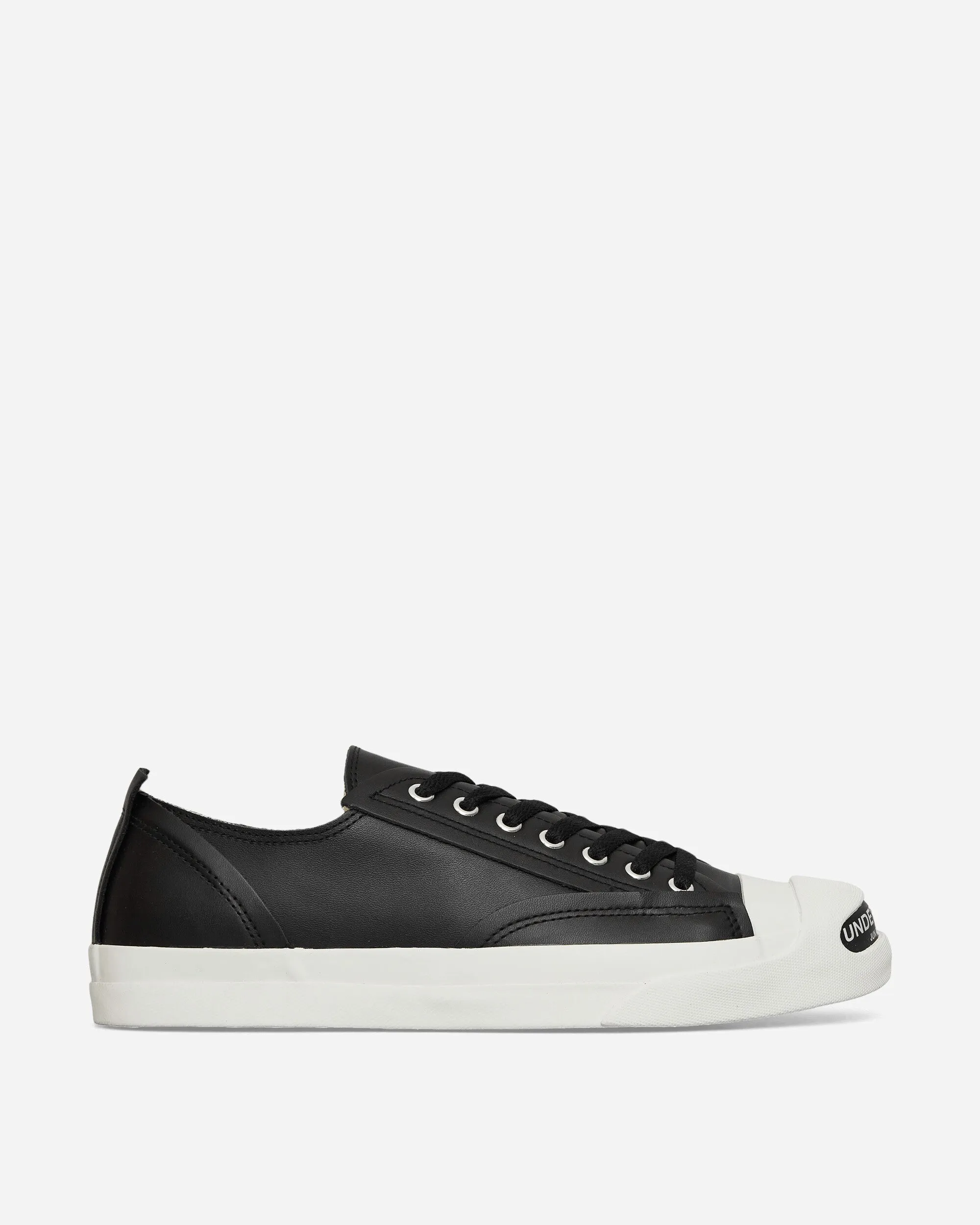Women's Toe Logo Leather Sneakers Black