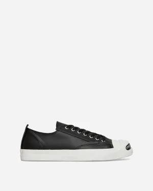 Women's Toe Logo Leather Sneakers Black