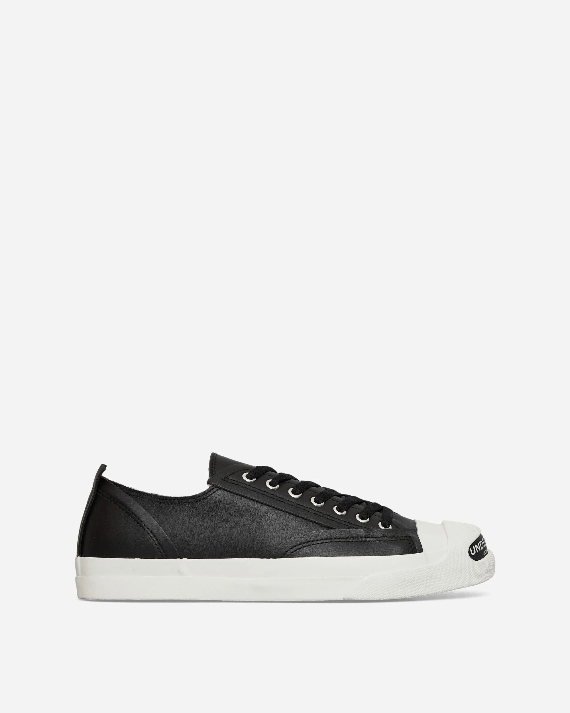 Women's Toe Logo Leather Sneakers Black