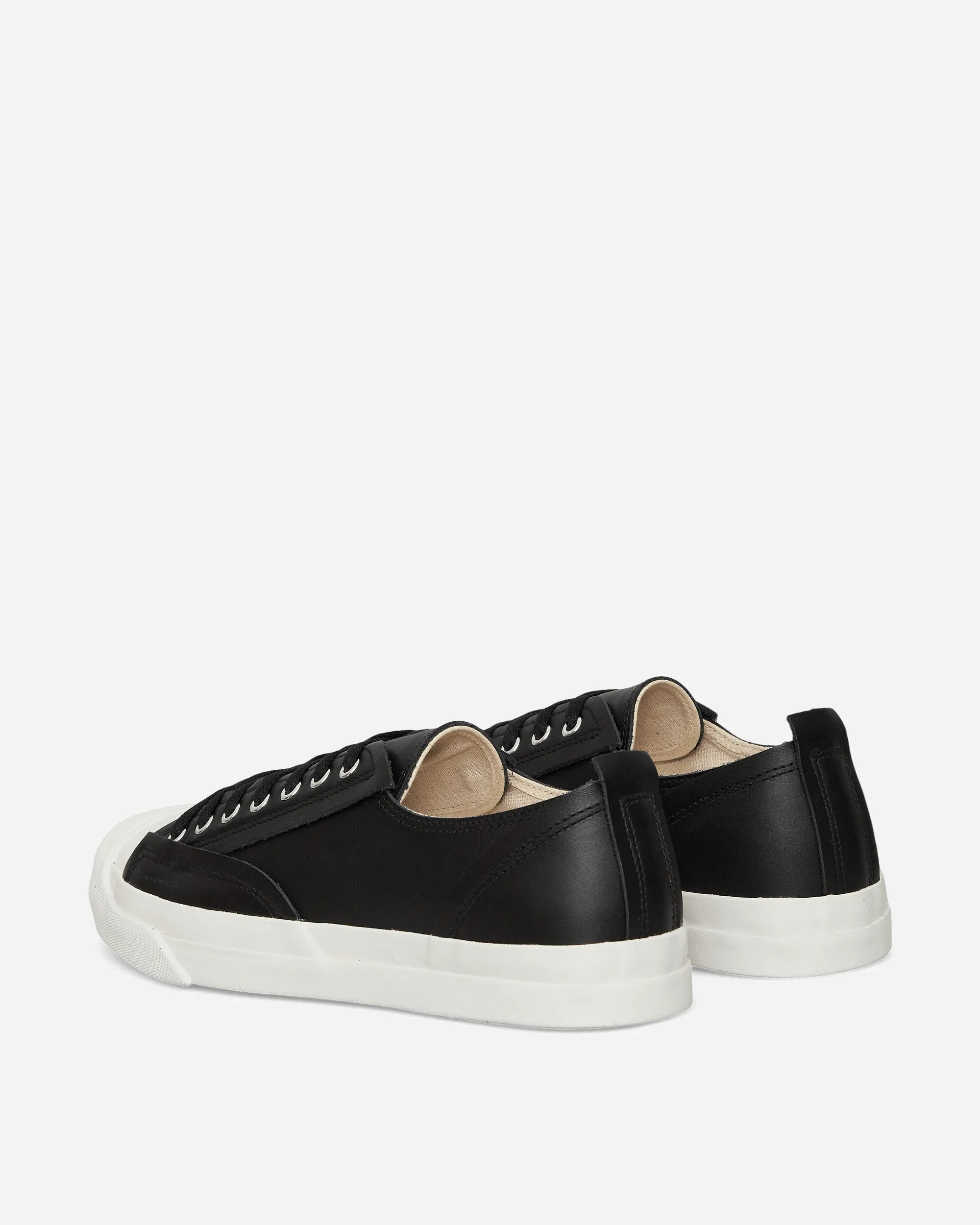 Women's Toe Logo Leather Sneakers Black