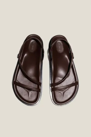 Women's Twist Leather Sandal In Brown