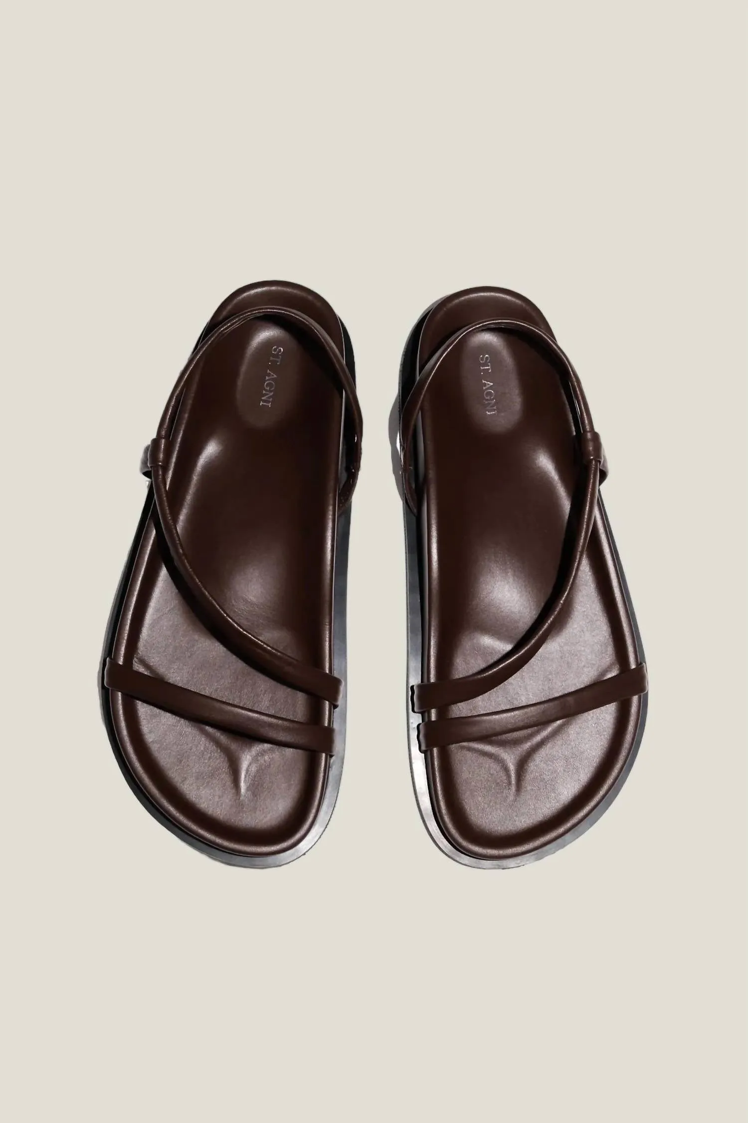 Women's Twist Leather Sandal In Brown