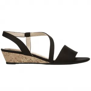 Women's Yasmine Wedge Sandals In Black Canvas