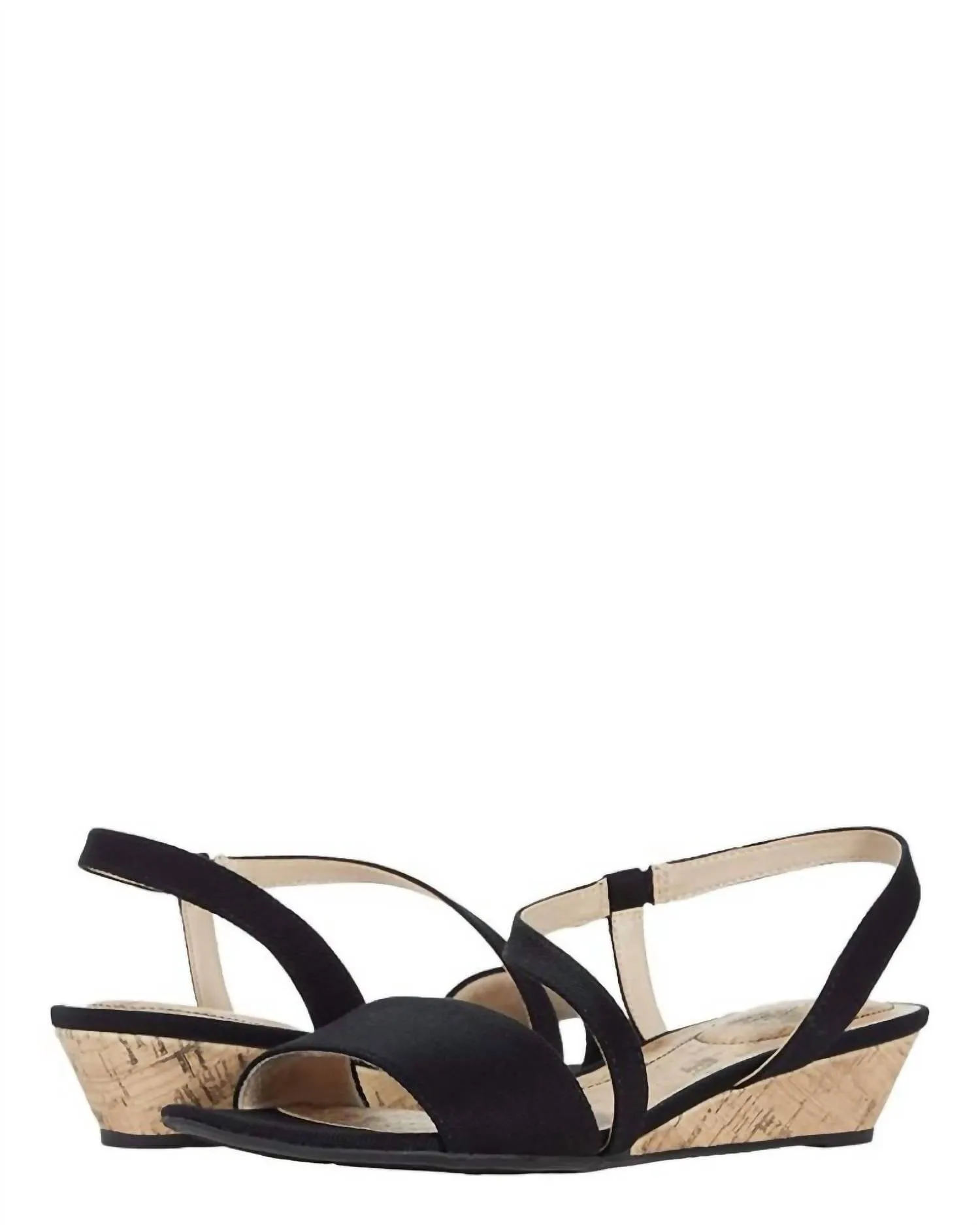 Women's Yasmine Wedge Sandals In Black Canvas