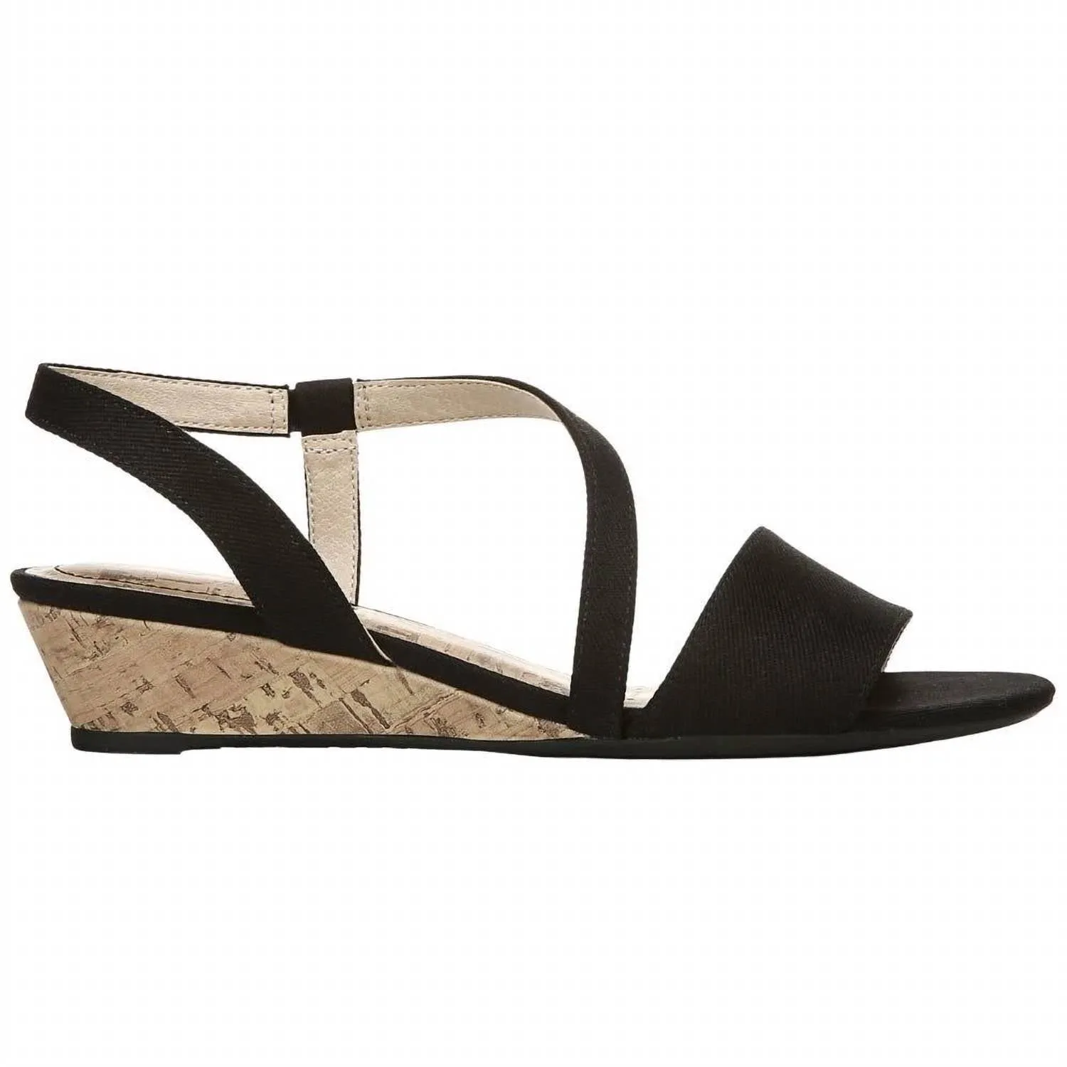 Women's Yasmine Wedge Sandals In Black Canvas