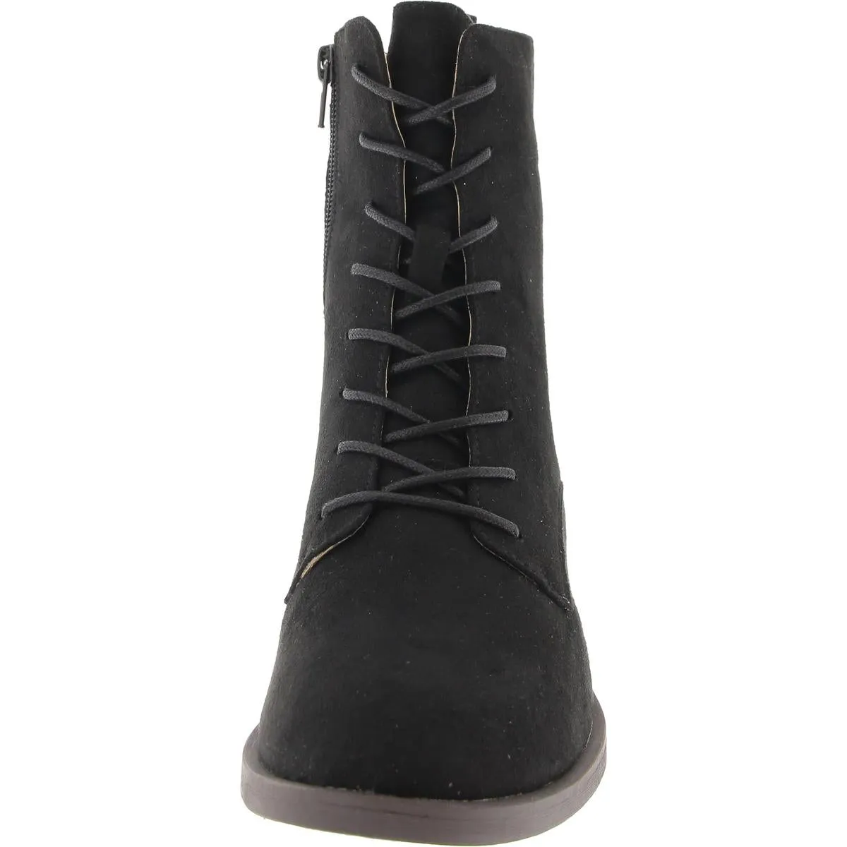 Womens Zip Up Slip On Combat & Lace-Up Boots