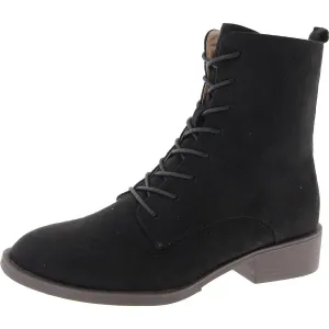 Womens Zip Up Slip On Combat & Lace-Up Boots